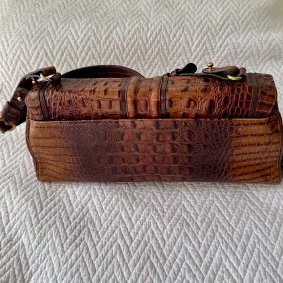 Brahmin Brown Caramel Crocodile Shoulder Bag - Picture 12 of 15